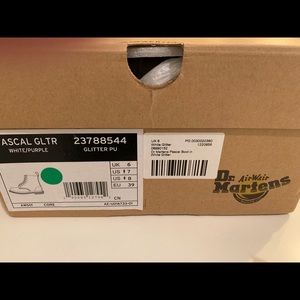 White Glitter Dr. Martens Air Wair